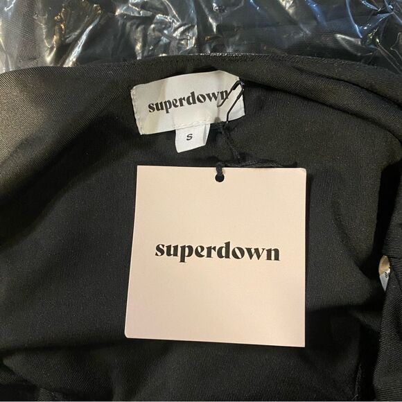 NWT superdown nadia bodysuit silver metallic top blouse Revolve S - Picture 8 of 8